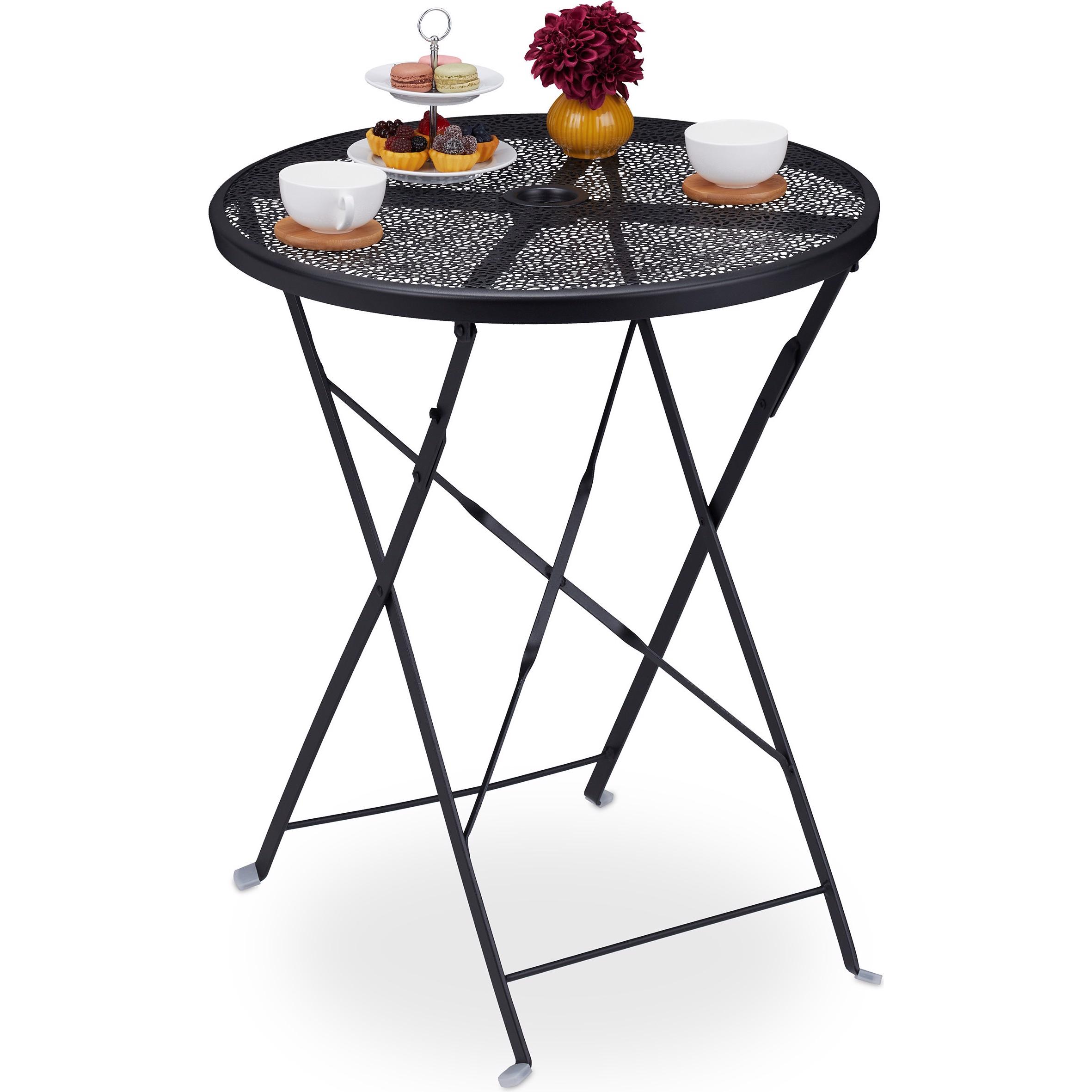 Relaxdays, Gartentisch + Balkontisch, Balkontisch (60.50 cm)