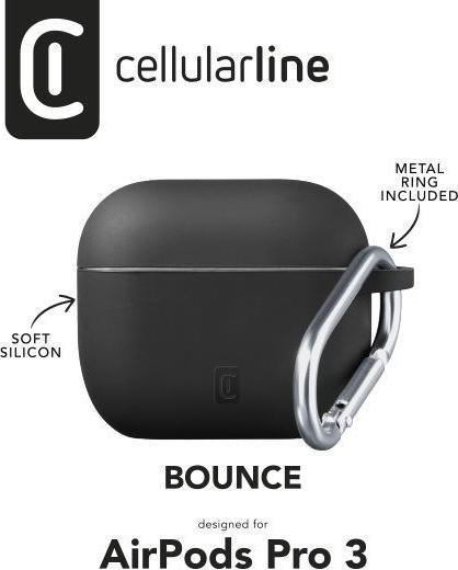 Actual product image Cellularline CELLULAR LINE Bounce Case AirPods Pro 3 Tasche (Schwarz (Charging case cover)