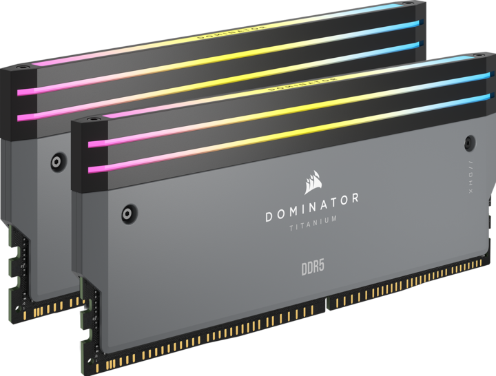 Image du produit Corsair DOMINATOR Titanium Light Enhancement Kit, 2-up config, Functional LEDs, Grey Heatsink, no DRAM ICs (RGB)
