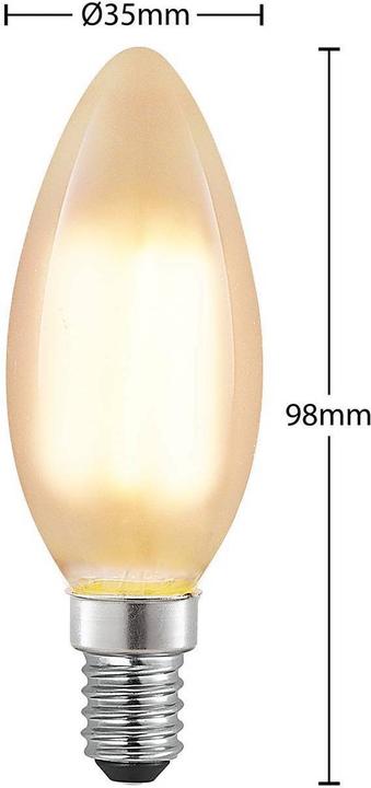Actual product image Arcchio LED Lamp E14 4W 2,700K Candle, Dimmable, Frosted (E14, 470 lm)