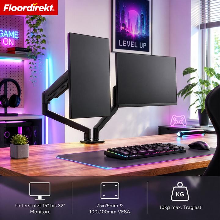 Produktbild Floordirekt Gasdruckfeder Monitorarm (Tisch, 32", 10 kg)