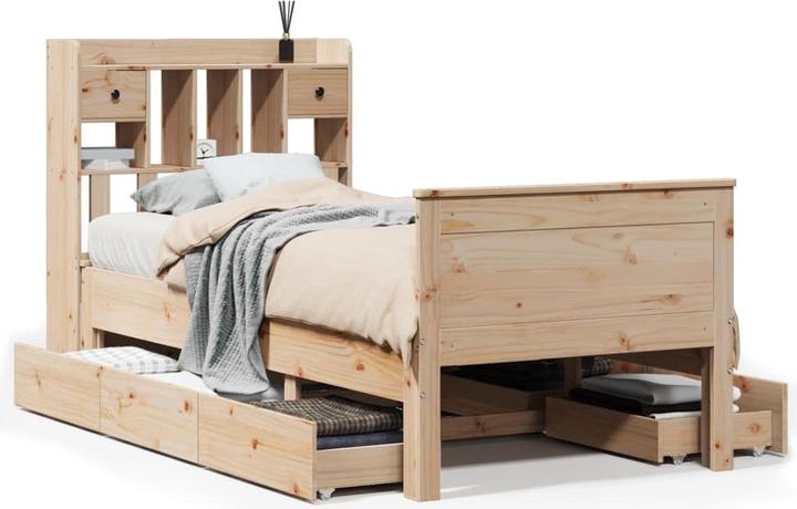 Produktbild vidaXL Bett mit Regal (135 x 190 cm)