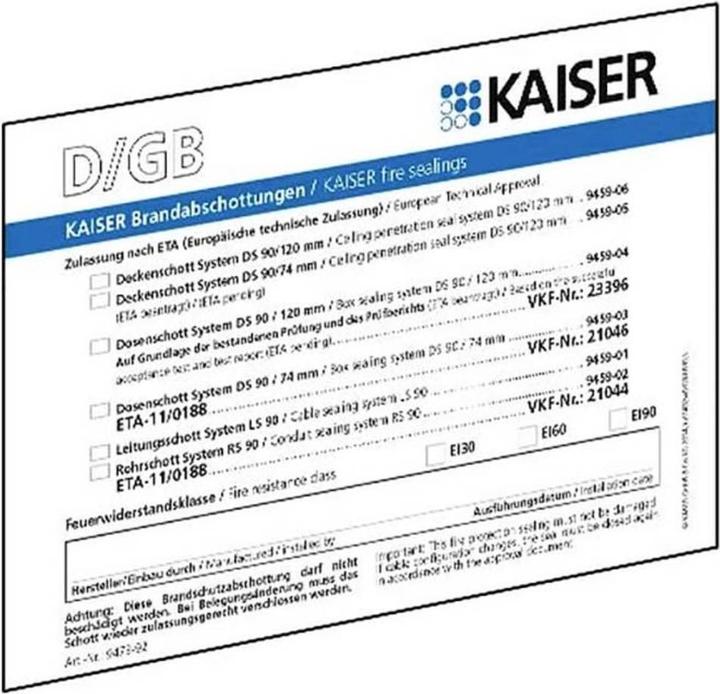 Kaiser Bulkhead identification plate 9473-91