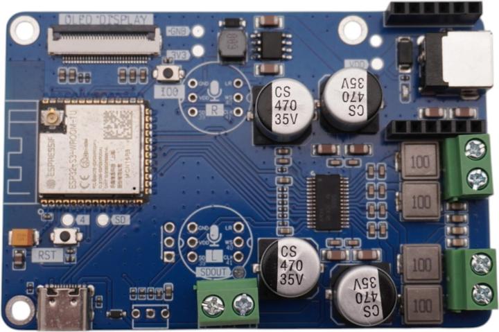 Actual product image Elecrow Louder-ESP32-S3 Stereo Audio Entwicklungsboard TAS5805M mit externer Antenne