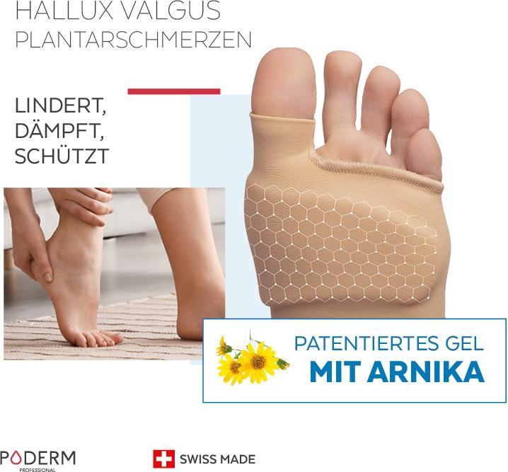 Produktbild Poderm Doppelschutz für Hallux Valgus Ballenzeh & Fusssohlenschmerzen (Druckentlastung, 202.50 ml)