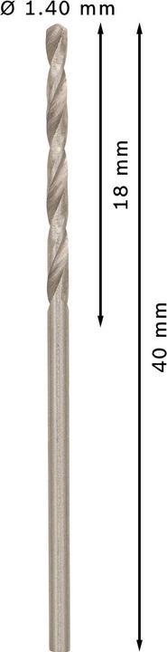 Image du produit Bosch Professional Zubehör Foret hélicoïdal PRO Metal HSS-G, 1,4 x 18 x 40 mm (1,4 mm)