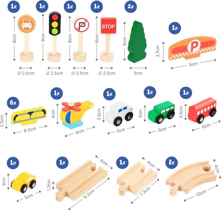 Produktbild Hermex Holz-Parkhaus für Kinder mit Zubehör Parkgarage Spielzeug Spielgarage