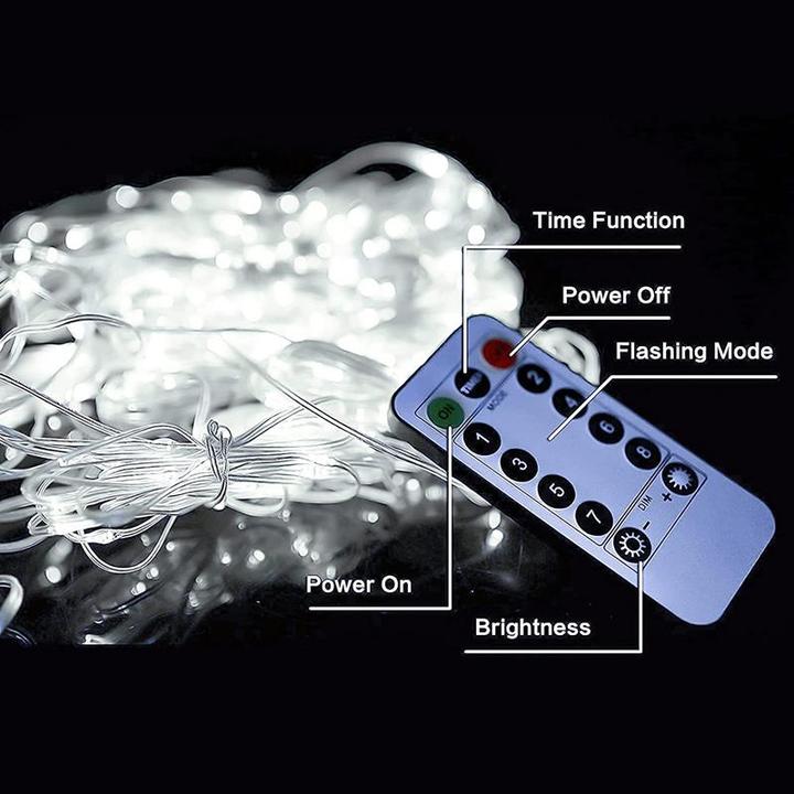 Actual product image OEM LED light curtain (200 LEDs) 3 m x 2 m COLD WHITE (Various)