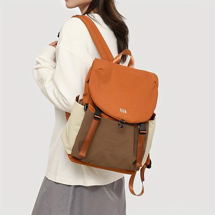 Produktbild Only-Bags.Store Nylon Freizeitrucksack - Leichte, einfarbige Reise-, Einkaufs- und Schultasche mit verstellbaren