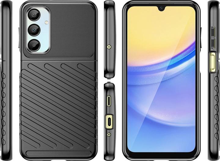 Actual product image Hurtel Back panel cover Thunder Case for Samsung Galaxy A56/A36 Silicone Armored Cover - Black (Samsung Galaxy A36, Samsung Galaxy A56)