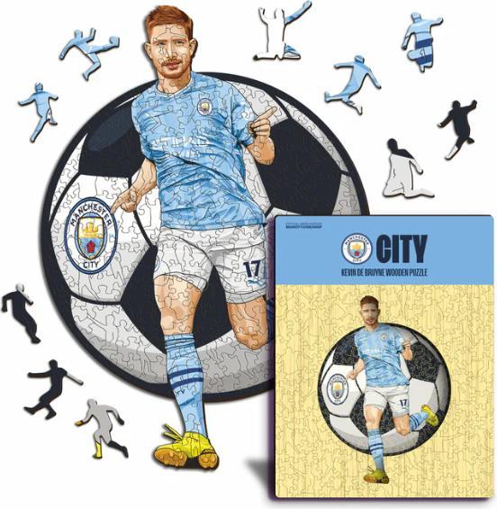 Productafbeelding Iconic Man City FC - Kevin De Bruyne - Houten legpuzzel maat M (270 stukjes) (270 onderdelen)