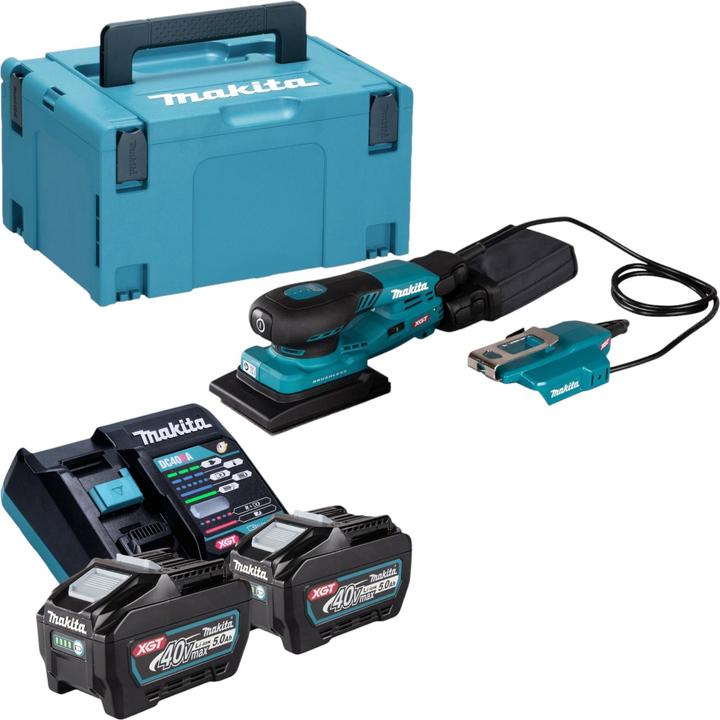 Produktbild Makita BO 005 CGT201 Akku Schwingschleifer 40 V max. 80 x 130 mm 3,0 mm Hub Brushless + 2x Akku 5,0 (Schwingschleifer)