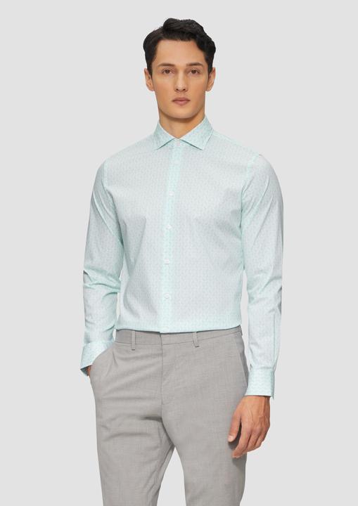 Produktbild S.Oliver Hemd Tailored Fit: Elastisches Baumwollhemd mit All-over-Print (38)