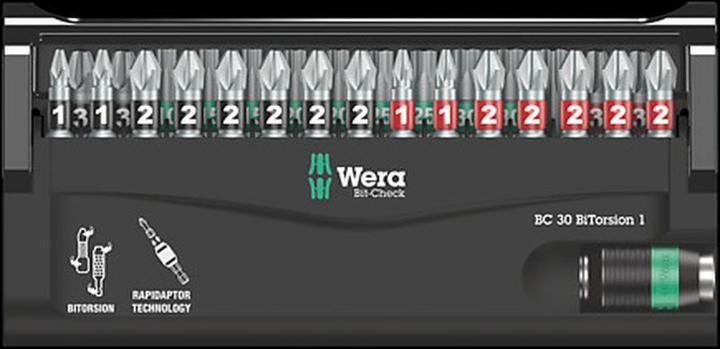 Produktbild Wera Bit-Check 30 BiTorsion 1 (T40, T30, T25, T20, T15, T10, PZ3, PZ2, PZ1, PH3, PH2, PH1)