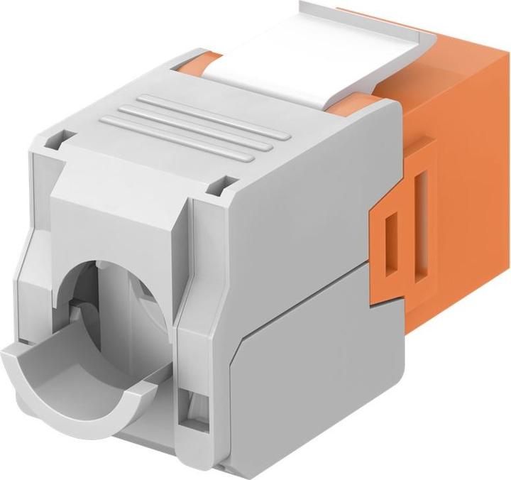 Image du produit Goobay CAT 6a KeyStone RJ45 Jack,non blindé, 500MHz, orange-blanc (Module Keystone)