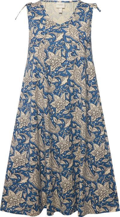 Image du produit Ulla Popken Robe midi à motif cachemire en coton bio, décolleté en V. Sans manches (46, 48)