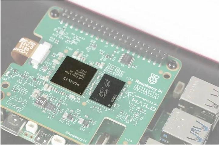 Actual product image Raspberry Pi AI HAT+ 2, 40 TOPS, Hailo 10H Accelerator (HAS)