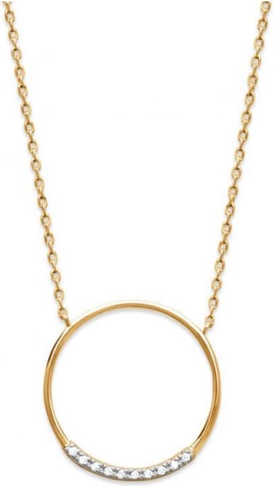 Lara Vergoldete HALSKETTE – 40+2+3 – ZWEIFARBIG – ZIRKONIA – RUND (Messing vergoldet)