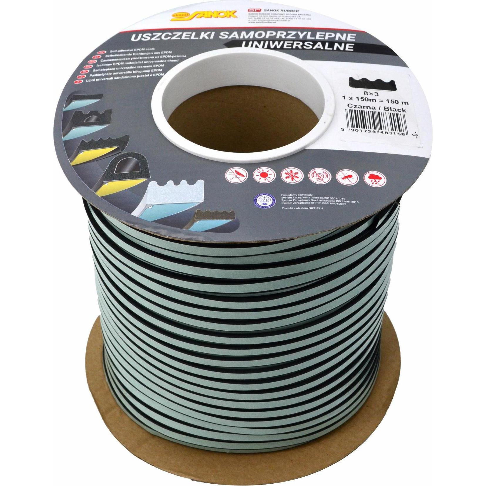 Stomil Sanok, Nastro adesivo, USZCZELKA DGP 8x3 CZARNA E 150mb