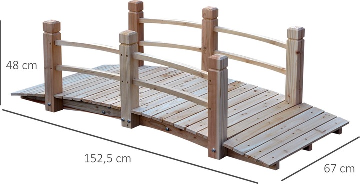 Produktbild Outsunny Gartenbrücke mit Geländer