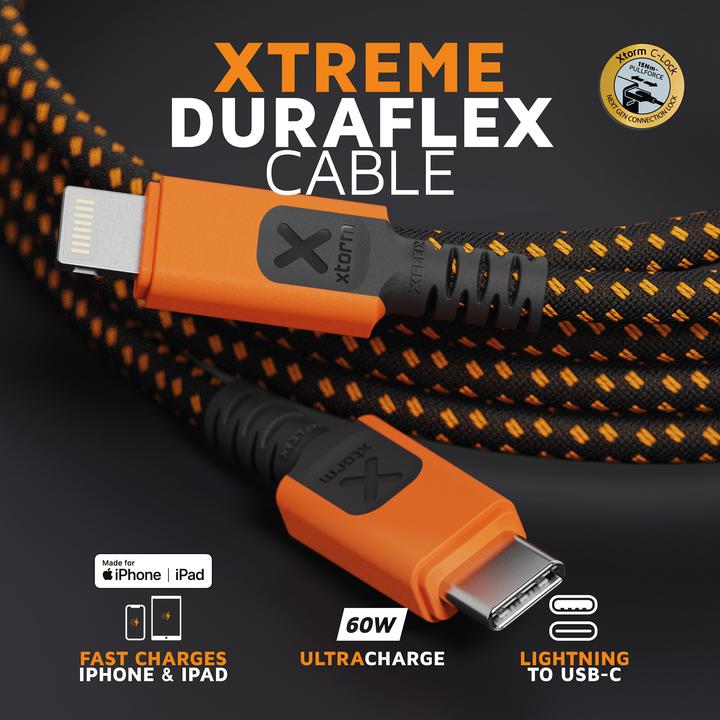 Image du produit Xtorm USB-C -> Lightning 1.5m Xtreme cable orange black (1.50 m, 60 W)