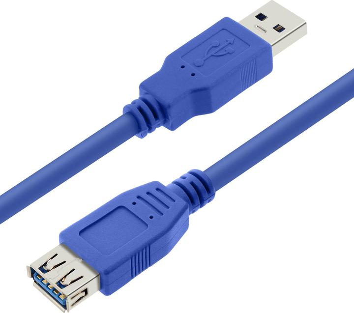 Immagine prodotto LinQ Cavo di prolunga USB 3.0 maschio/ USB 3.0 femmina, 3 m, di - Blu (0.30 m, USB 3.0)