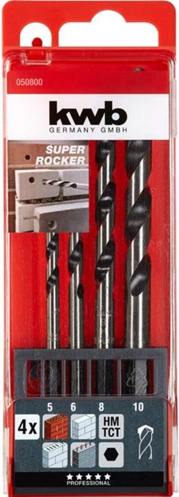 Immagine prodotto kwb Set di punte per calcestruzzo e pietra ROCKER 4 pezzi. (5 mm, 6 mm, 8 mm, 10 mm)