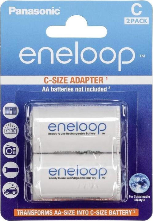 Actual product image Panasonic eneloop BQ-BS2E/2E C Adapter (2 pcs., C)