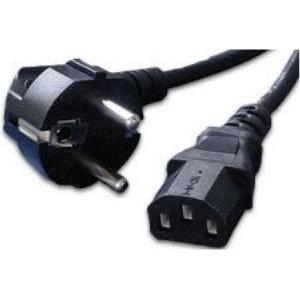 Tecline Netzanschlusskabel, Schukostecker abgewinkelt an Kaltgerätebuchse, schwarz, 3.0 m Netzanschlusskabel (3 m), Stro...