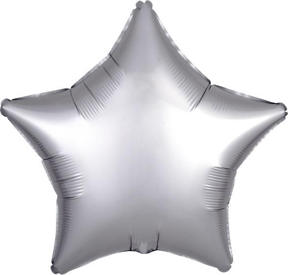 Produktbild Amscan Standard Silk Lustre Silber Folienballon Stern C16 (10 x)