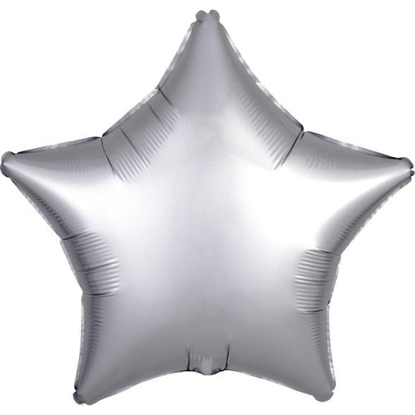 Amscan Standard Silk Lustre Silber Folienballon Stern C16