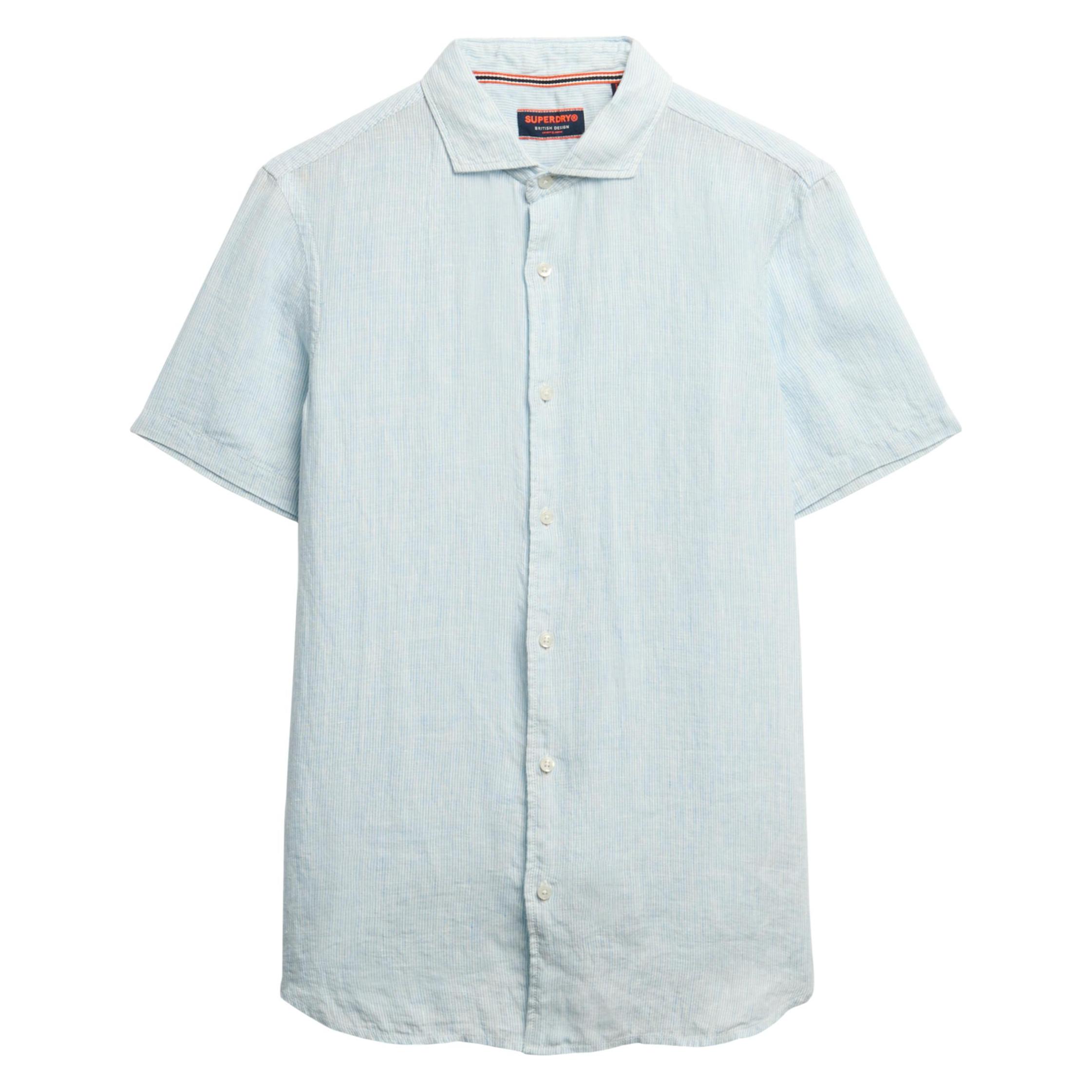 Superdry, Herren, Hemden, Vacation Hemd Mit Kurzen Ärmeln Aus Leinen, Blau, (S)