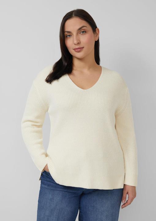 Produktbild s.Oliver Strickpullover Baumwollmix-Strickpullover mit V-Ausschnitt (44)