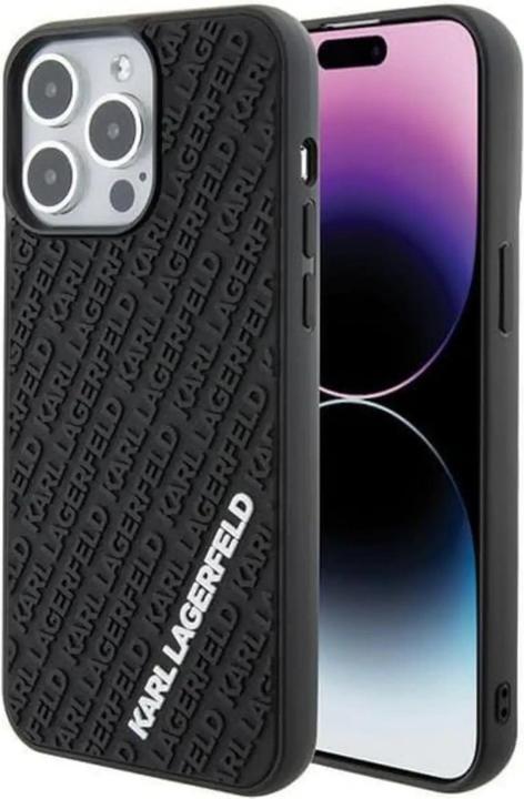 Produktbild Karl Lagerfeld KLHCP15X3DMKRLK iPhone 15 Pro Max 6.7" czarny/black hardcase 3D Rubber Multi Logo (Apple iPhone 15 Pro Max)