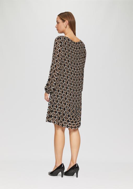 Actual product image S.Oliver Kleid Plissiertes Chiffonkleid mit Puffärmeln (34)