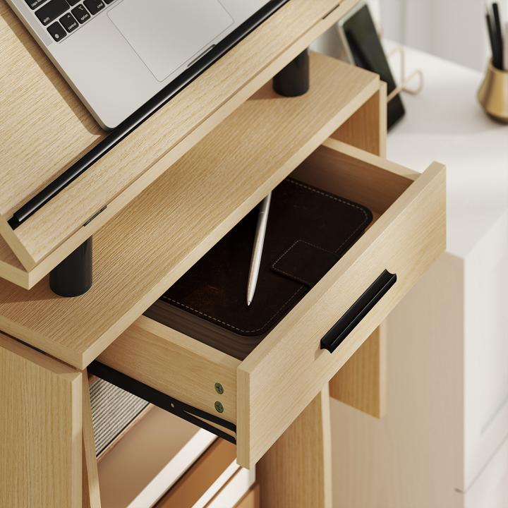 Image du produit Homcom Podiumsständer Spanplatte, Metall Eiche