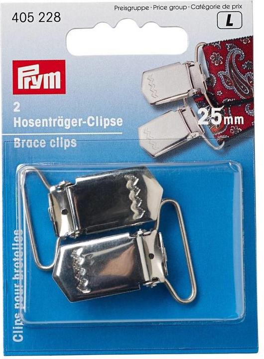 Image du produit Prym Clips de bretelles, argent 18 mm, carte 2 pcs, acier
