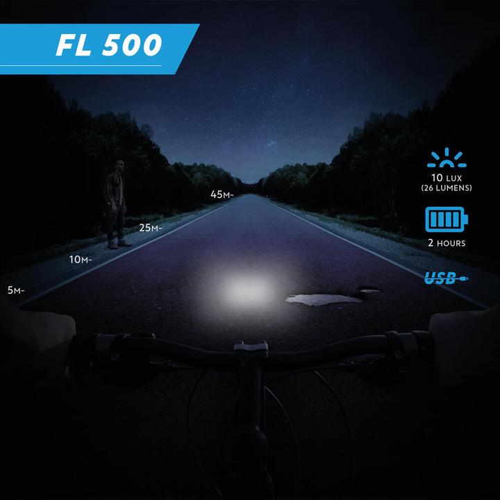 Actual product image Btwin BIKE LIGHT FL 500 522 (28 lm)