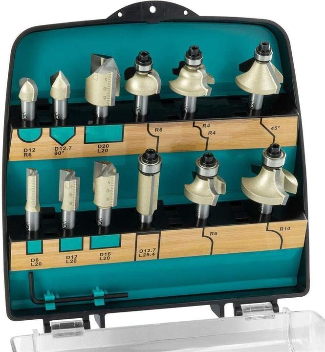 Immagine prodotto ENT European Norm Tools Cassetta di frese ENT HW da 12 pezzi in confezione di plastica