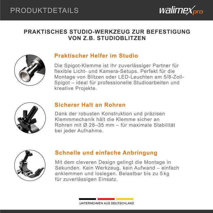 Actual product image Walimex Spigot clamp 28mm-35mm (Protective film)