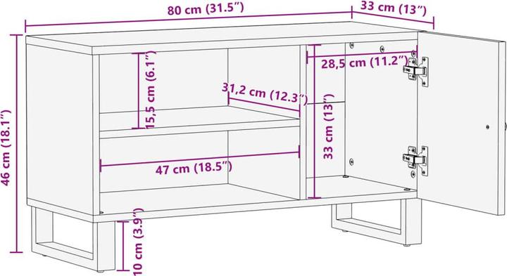 Valori nutrizionali e ingredienti vidaXL TV-Schrank (80 x 33 x 46 cm)