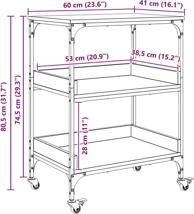 Produktbild vidaXL Küchentrolley