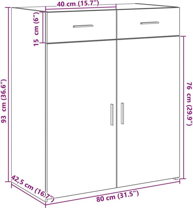 Image du produit vidaXL Sideboard (80 x 42.50 x 93 cm)