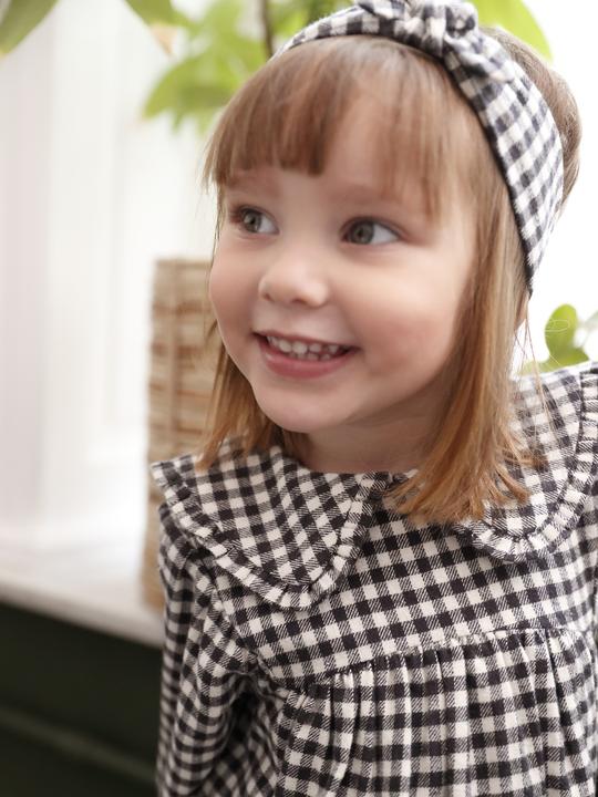 Actual product image Vertbaudet Mädchen Baby-Set: Kariertes Kleid, Weste & Haarband (92)