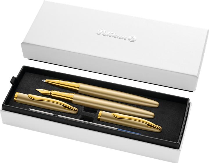 Actual product image Pelikan Rollerball fountain pen & rollerball Jazz® Noble Elegance in a set, silver (Gold, 25 x)