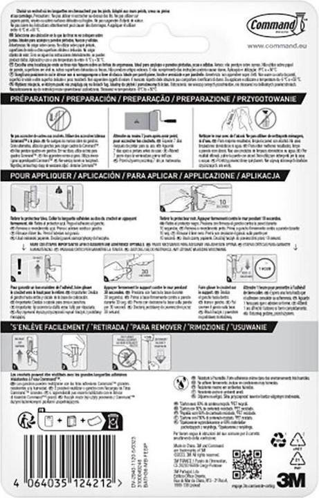 Produktbild 3M Command double hook, large, matte black, 1 unit + 2 strips, max 1.8 kg