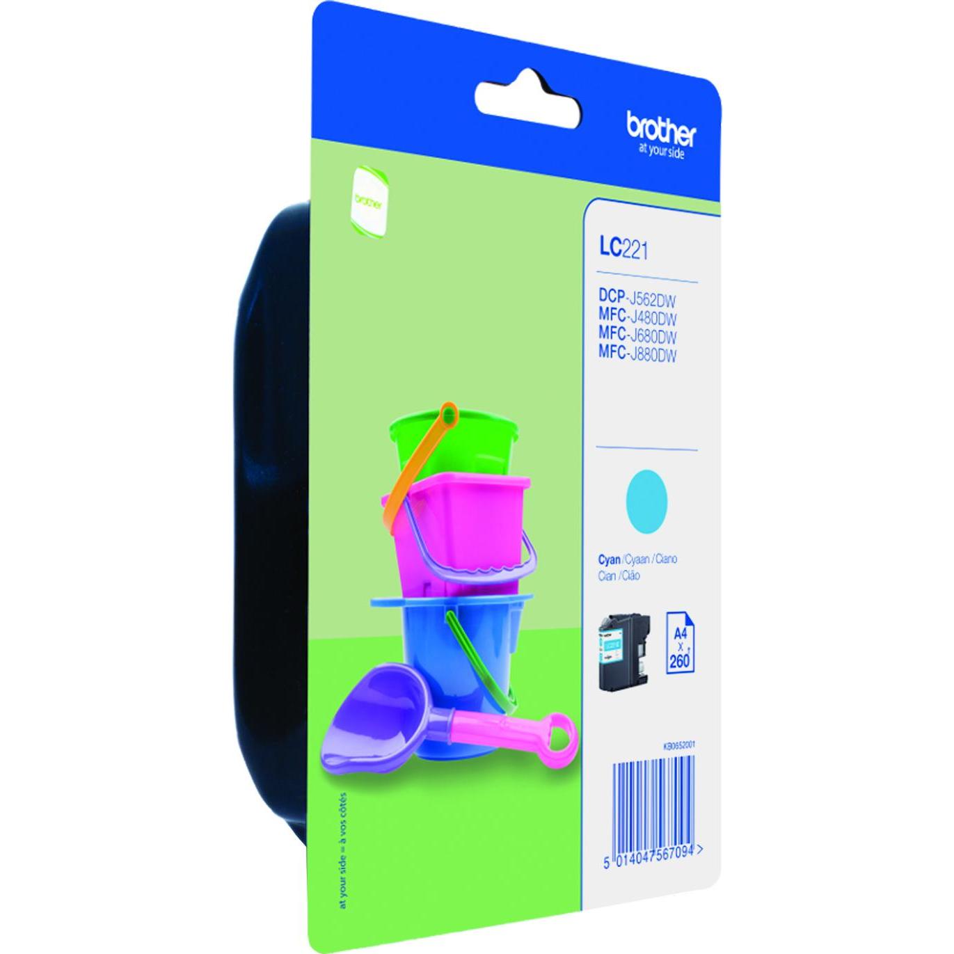 Thumbnail - Brother, Druckerpatrone, LC221C - Cyan - Original - Blisterverpackung (B)