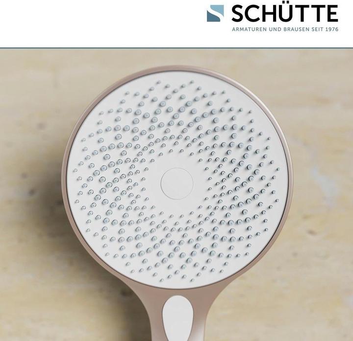 Produktbild Schütte Duschkopf Bad CAPRI Handbrause Rosé matt Weiss Wassersparende Dichtung 60995 (3 Strahlarten, 16 l/min)