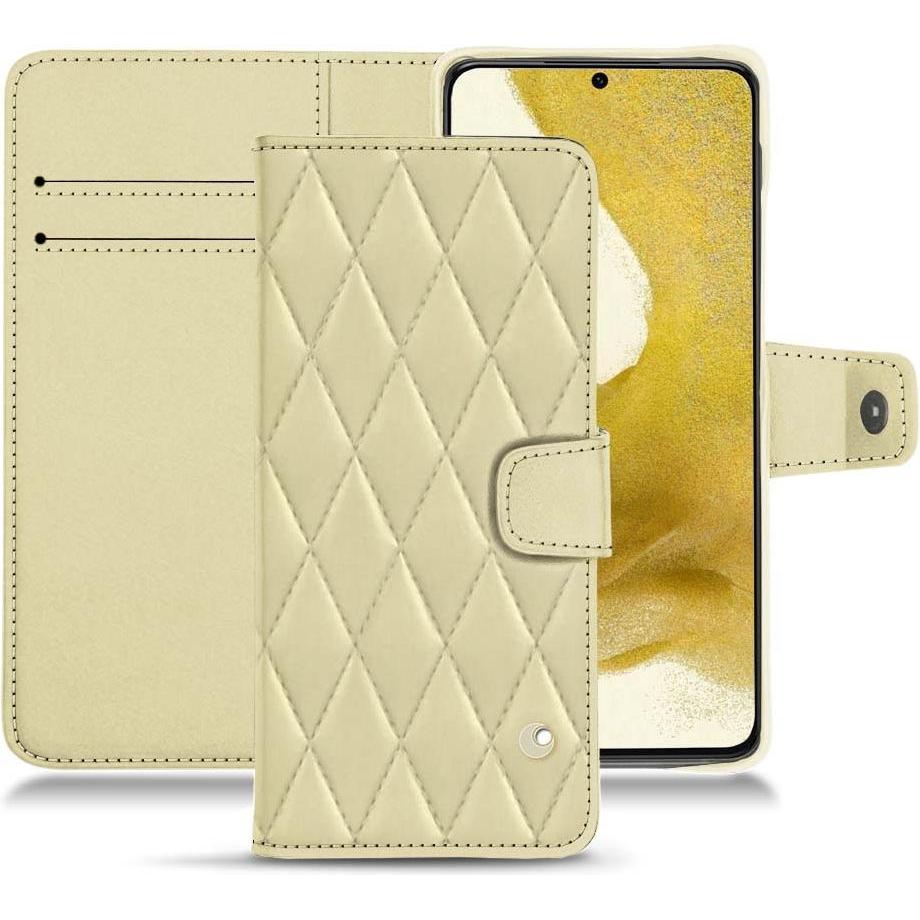 Noreve Lederschutzhülle Wallet (Samsung Galaxy S22+), Smartphone Hülle, Beige