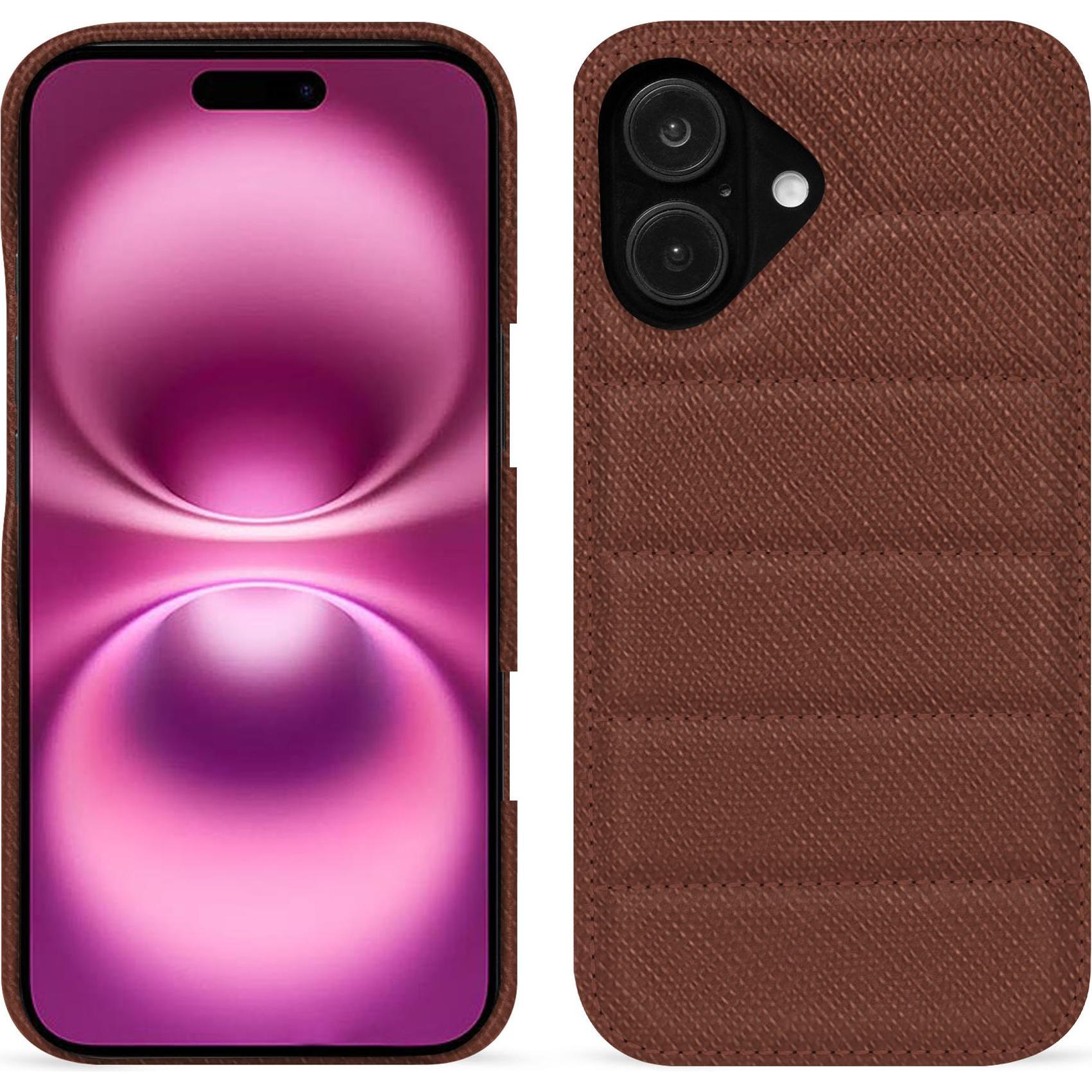Noreve Lederschutzhülle (Apple iPhone 16 Plus), Smartphone Hülle, Braun